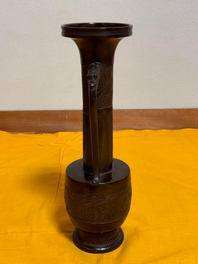 新品未使用 箱付き 中村宗光 唐銅 花瓶 アンティーク 高級品 美術品 箱付き 中村宗 唐銅 花瓶 アンティーク 高級品 美術品